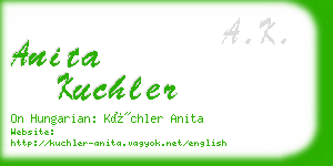 anita kuchler business card